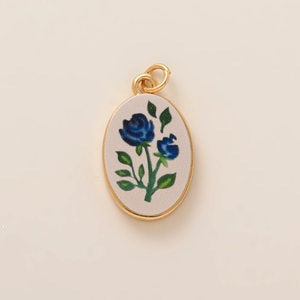 Minimalist Luxury Heart Shaped 18K Gold Plated Brass Pendant with Fruit and Floral Motifs