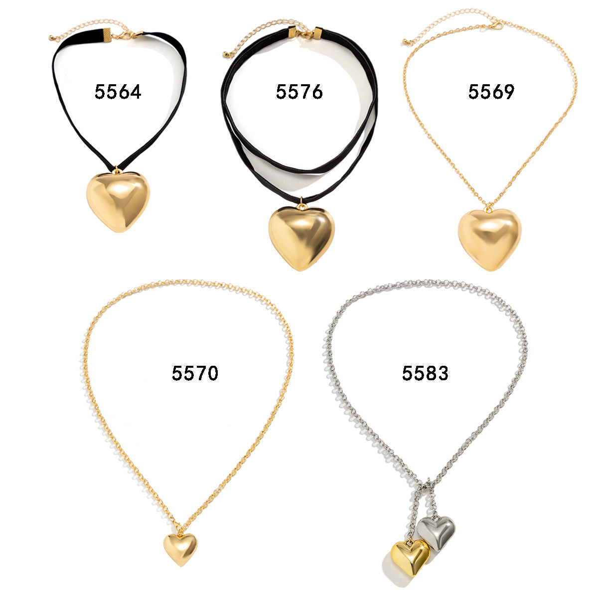 Collana girocollo a cuore dolce e audace con catena in velluto e ciondolo a nappa in resina plastica placcata