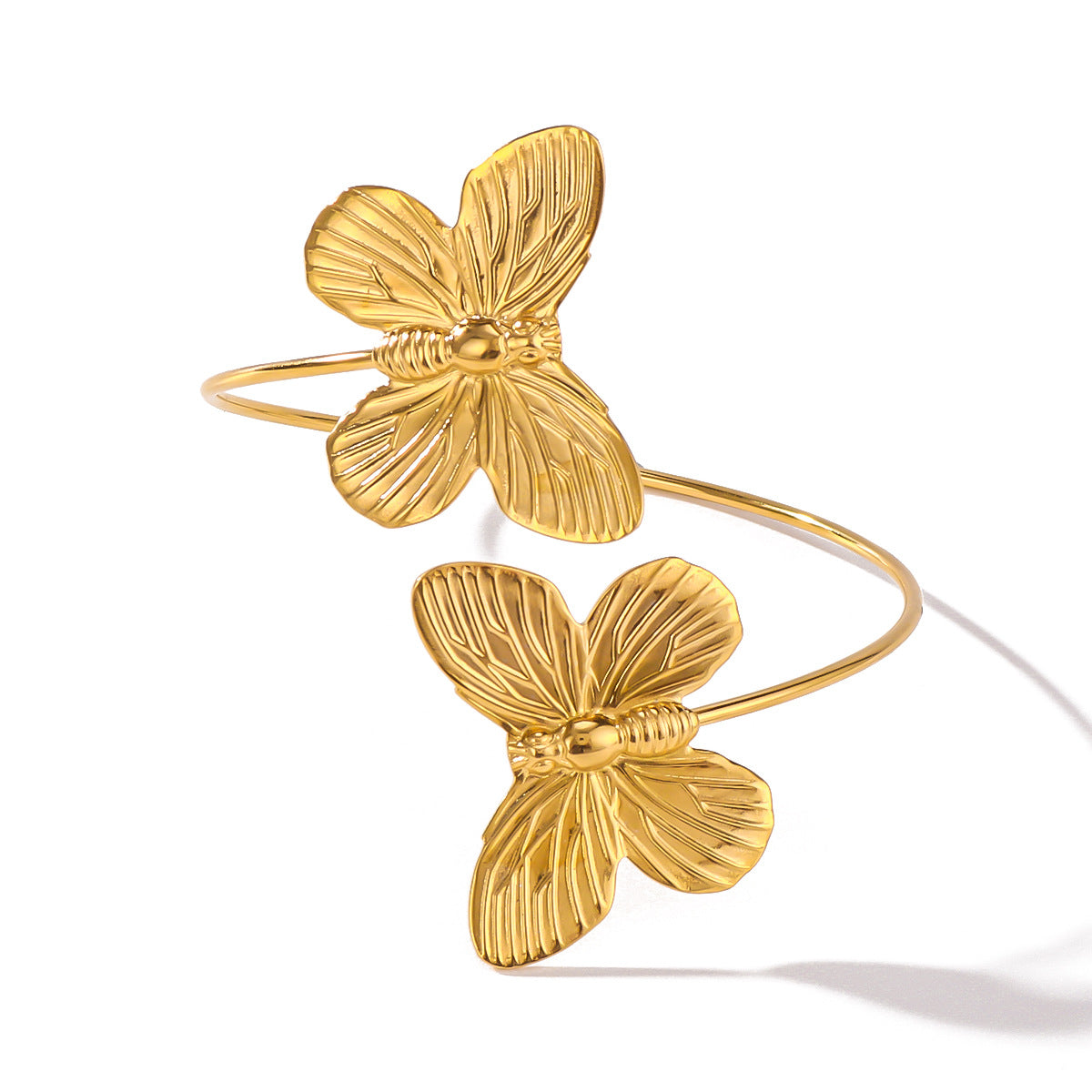 Vintage Butterfly Bracelet for Women Stainless Steel Electroplated Fashion Jewelry with Bold and Elegant Design