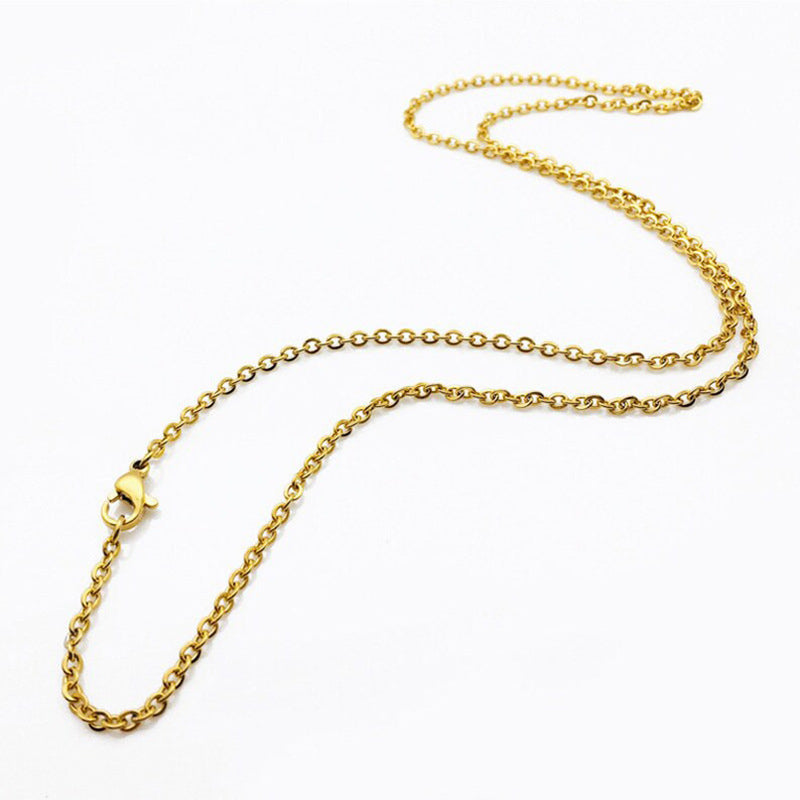 Luxury Business Plated Brass Number Letter Pendant Necklace Rope Figaro Chain Charm Bar for Women