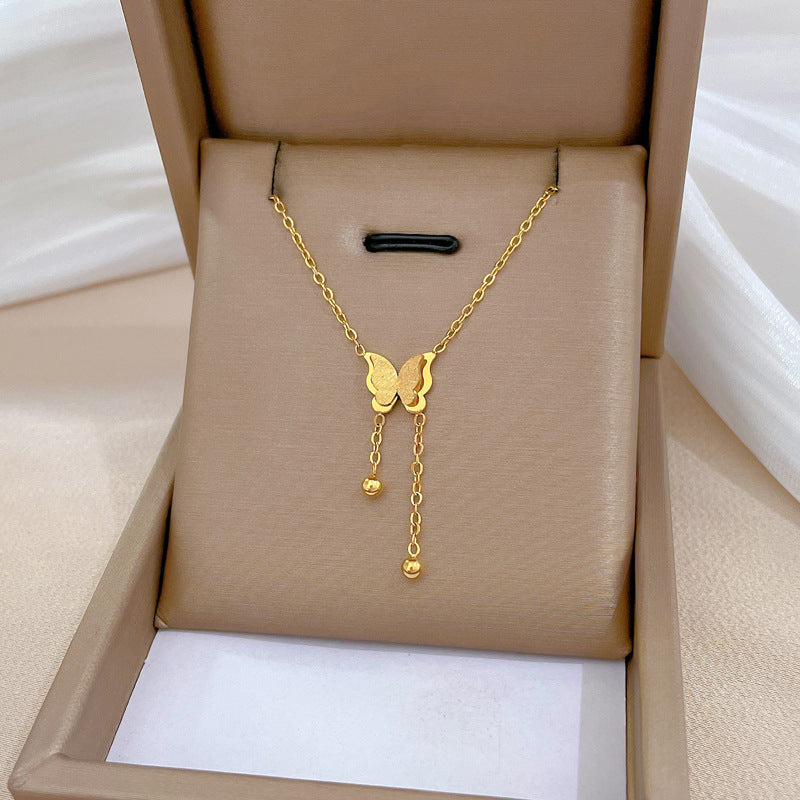 Collana in Acciaio al Titanio Placcato con Design Geometrico Minimalista e Catena Irregolare, Unisex