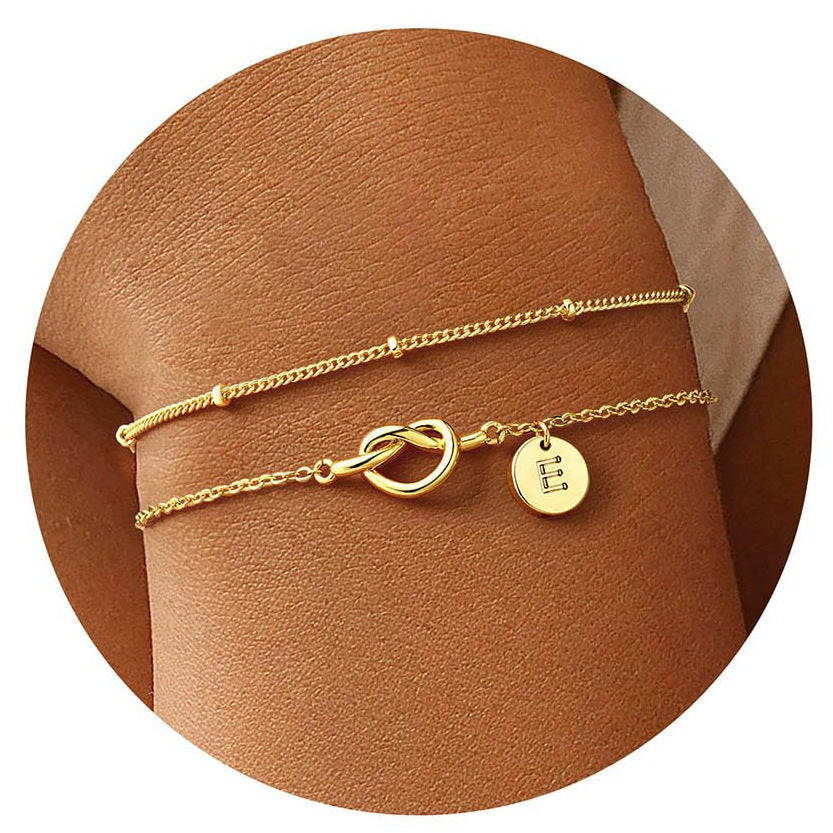 Fashion Layered Stainless Steel Letter Bracelet for Women