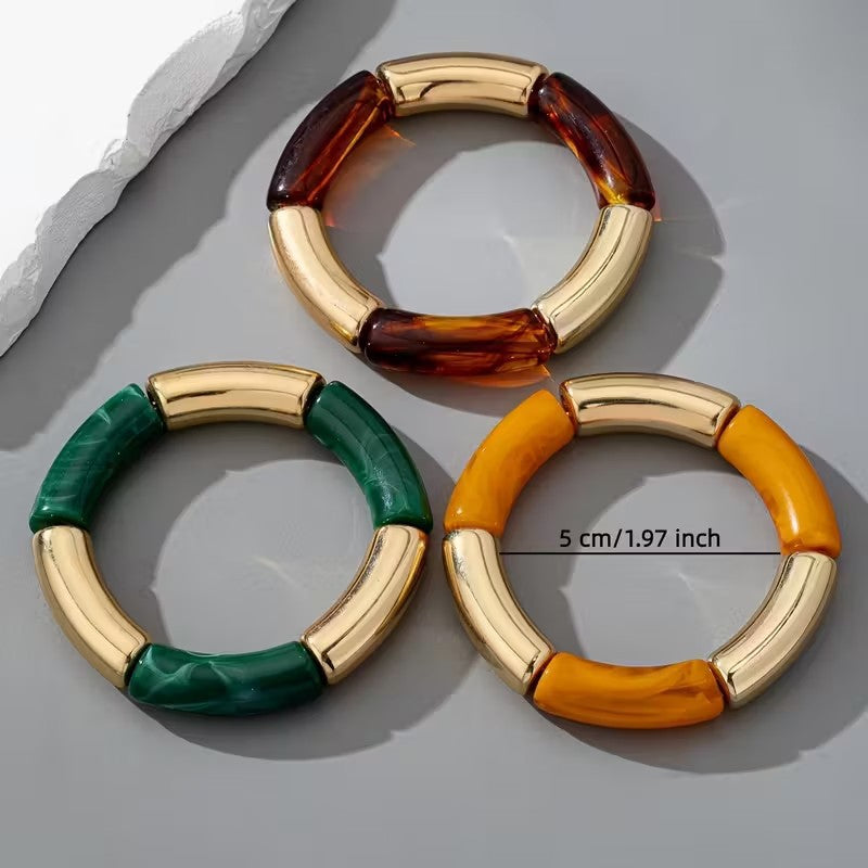 Vintage Geometric Acrylic Bracelet Unisex Fashion Bangle