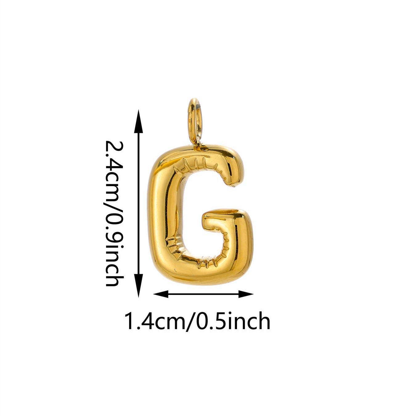 Elegant Plated Stainless Steel Letter Bag Charm
