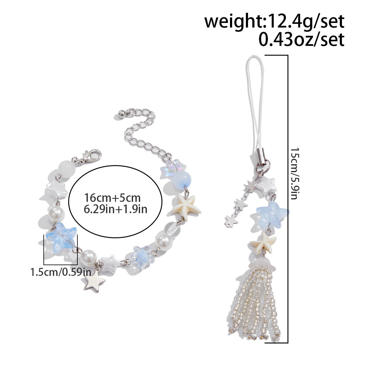 Sweet Plated Zinc Alloy Shell Pearl Crystal Bead Bag Charm Keychain Pendant