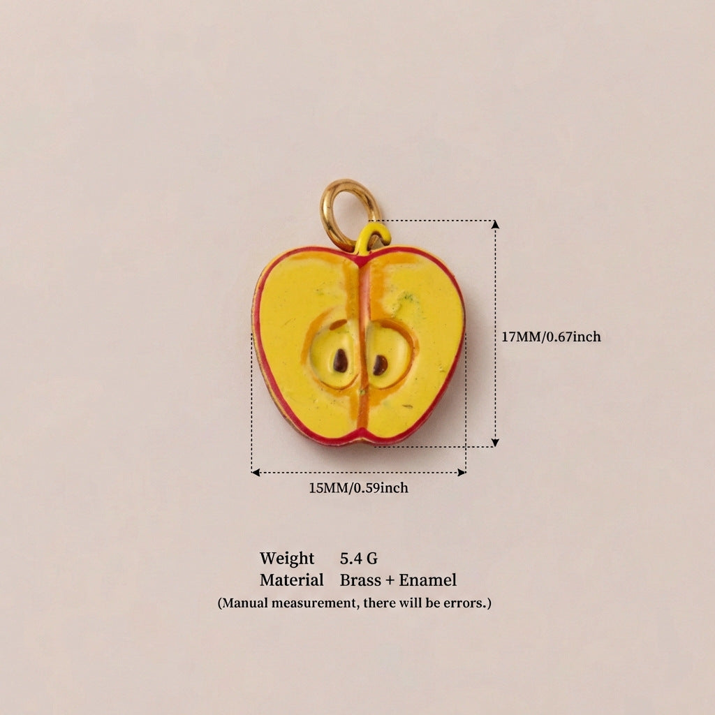 Sweet Plated Brass Apple Charm Bar