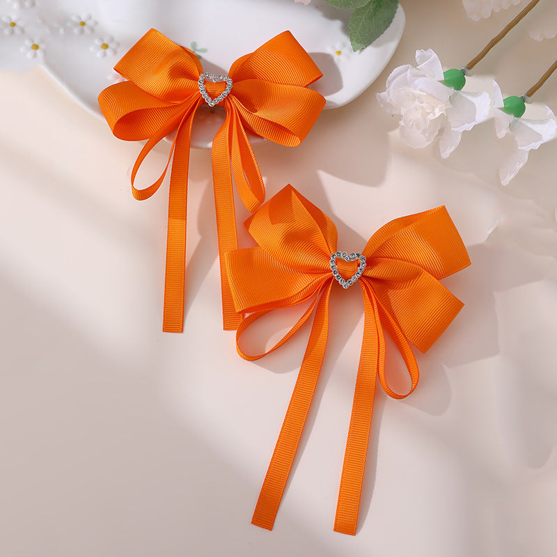 Pasador para el pelo de niña inspirado en el ballet con material de tela en forma de lazo para trenzar, estilo de cola de caballo doble, horquilla de pato para niños de estilo natural