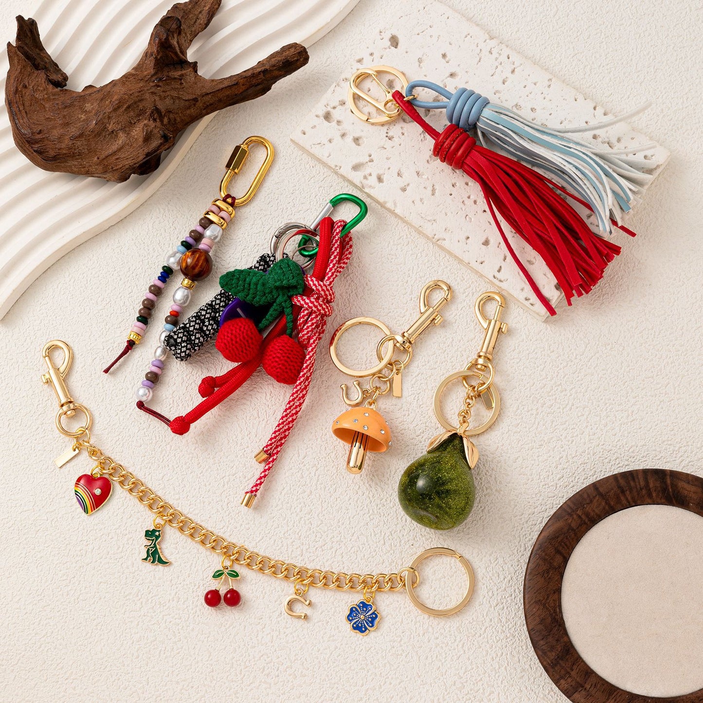 Vintage Alloy Plated Cherry Knot Bag Charm