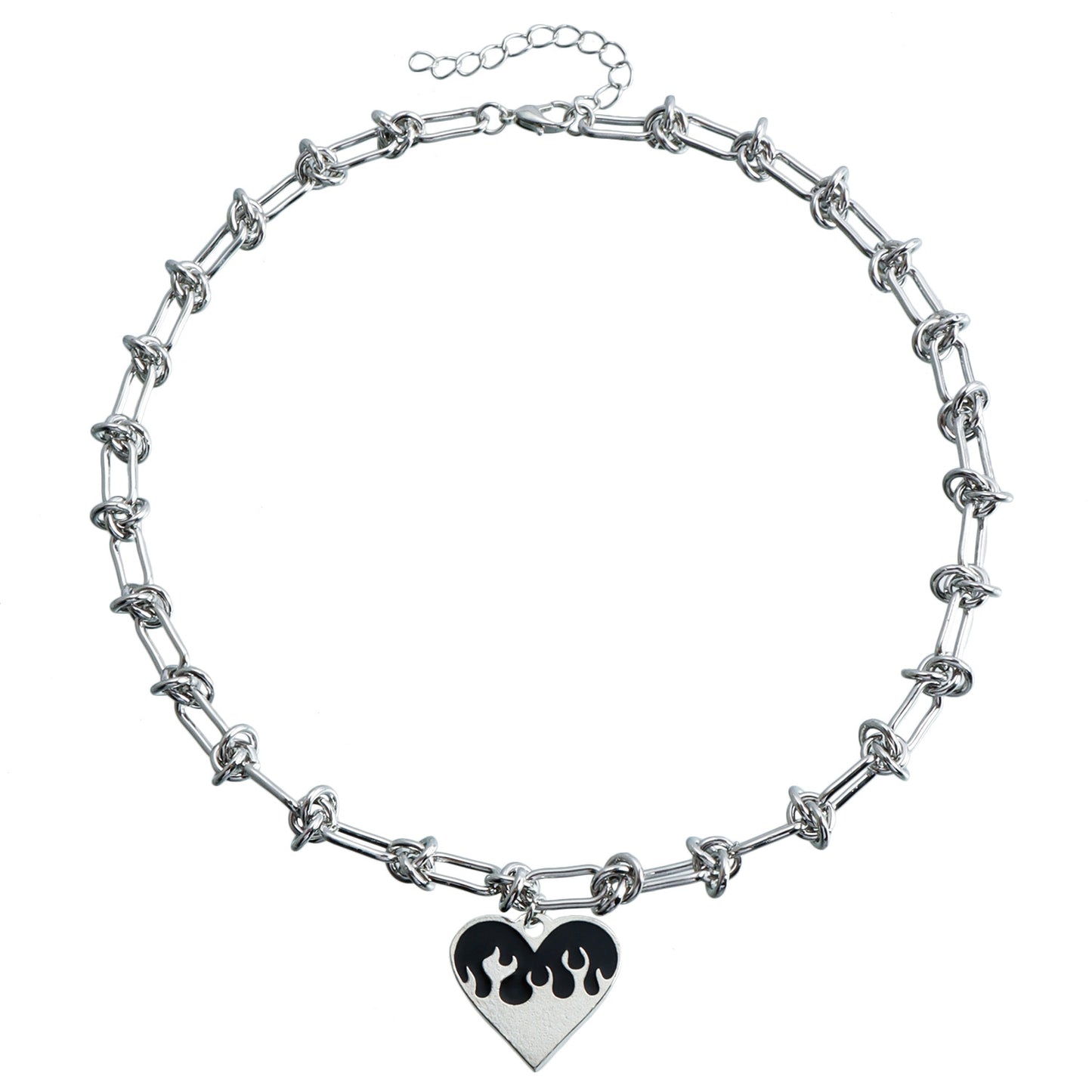 Minimalist Heart-Shaped Electroplated Metal Pendant Necklace for Women with Clavicle Chain Design