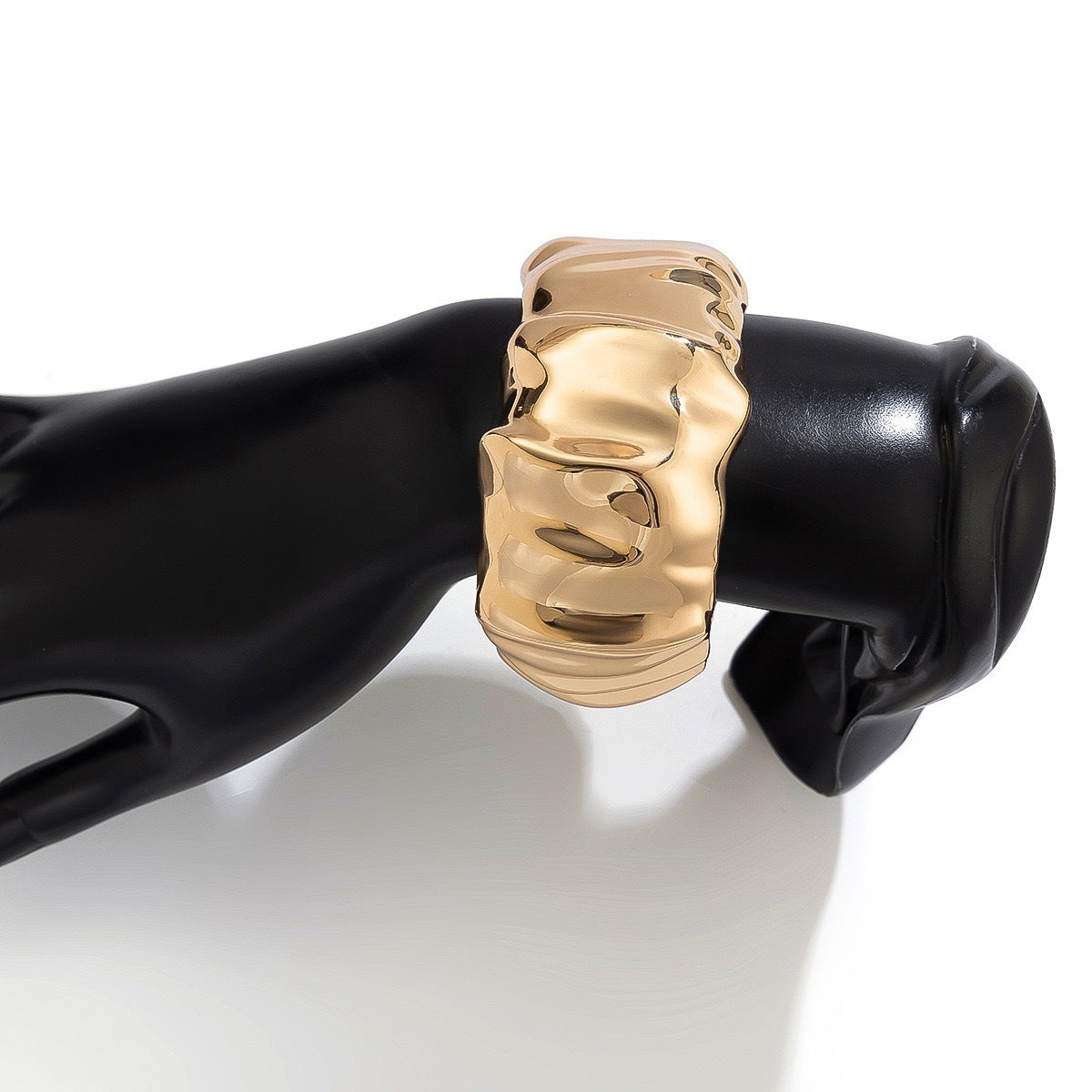 Fashion Geometric Teardrop Polished Plated Alloy Cuff Bracelet