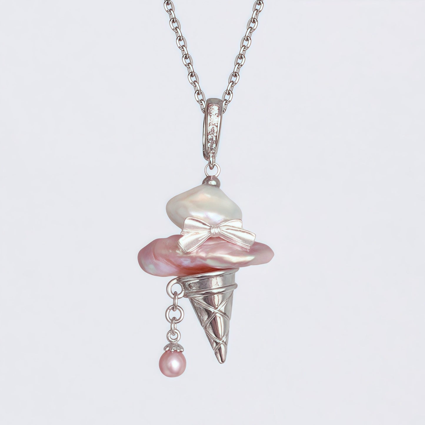 Sweet Heart Star Pearl Pendant Necklace Brass Plated