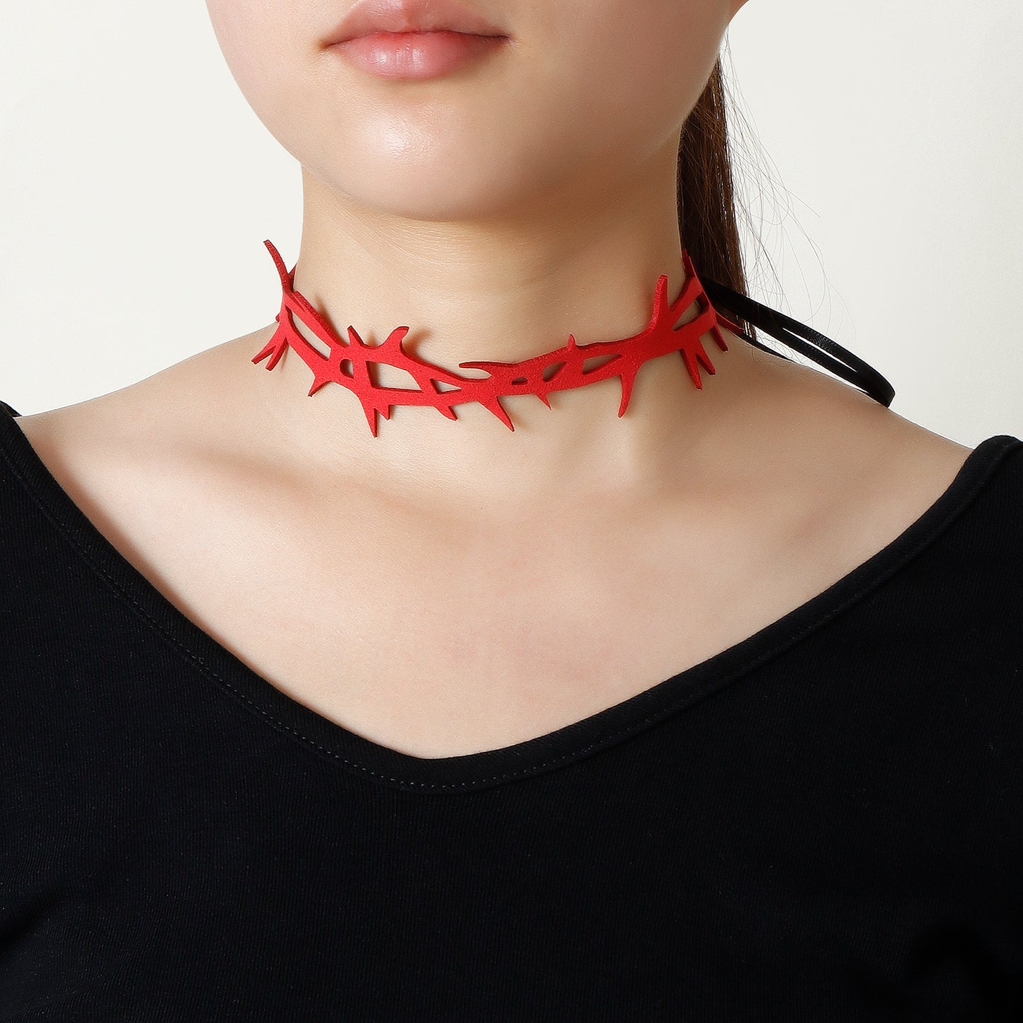 Collar gótico irregular asimétrico geométrico con colgante para mujer con cadena de cuero
