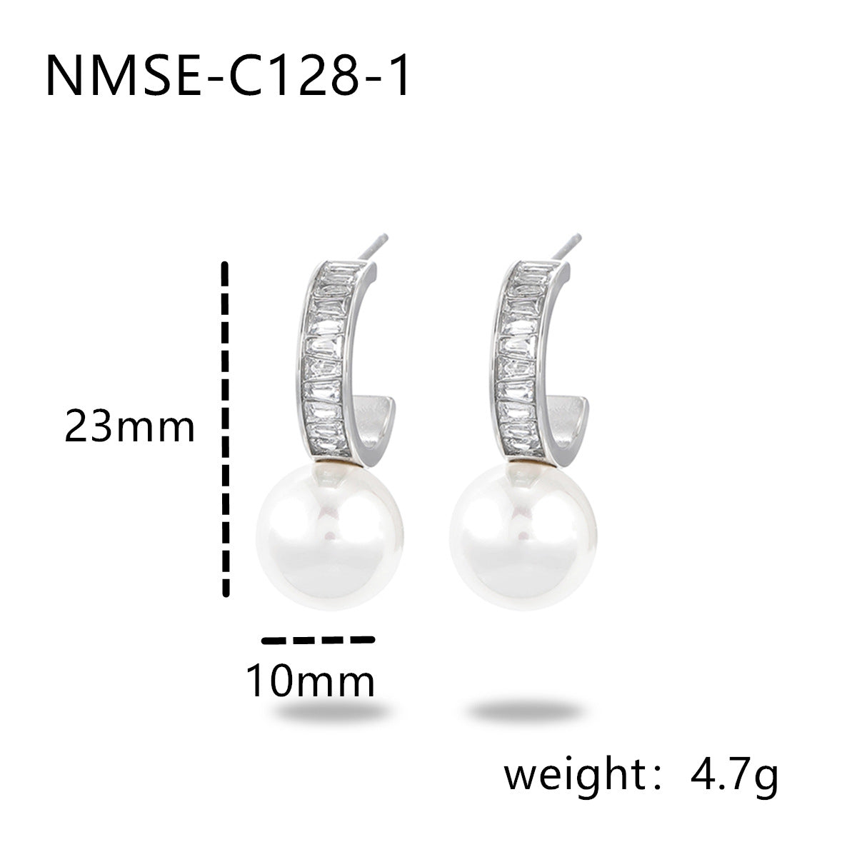 Orecchini da donna in acciaio inossidabile geometrici lussuosi e minimalisti con placcatura in oro e dettagli in perle