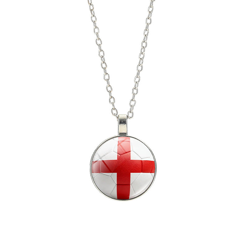 Collana Unisex Casual con Pendente Rotondo Geometrico in Cristallo, Placcato in Lega, con Catena a Cavo