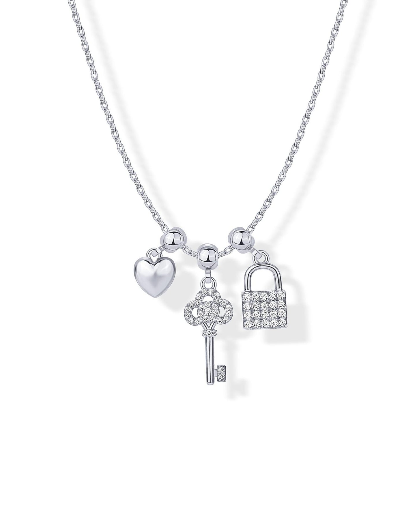 Minimalist Butterfly Heart Star Zircon Pendant Necklace for Women in Plated Copper with Mixed Gemstone Inlay
