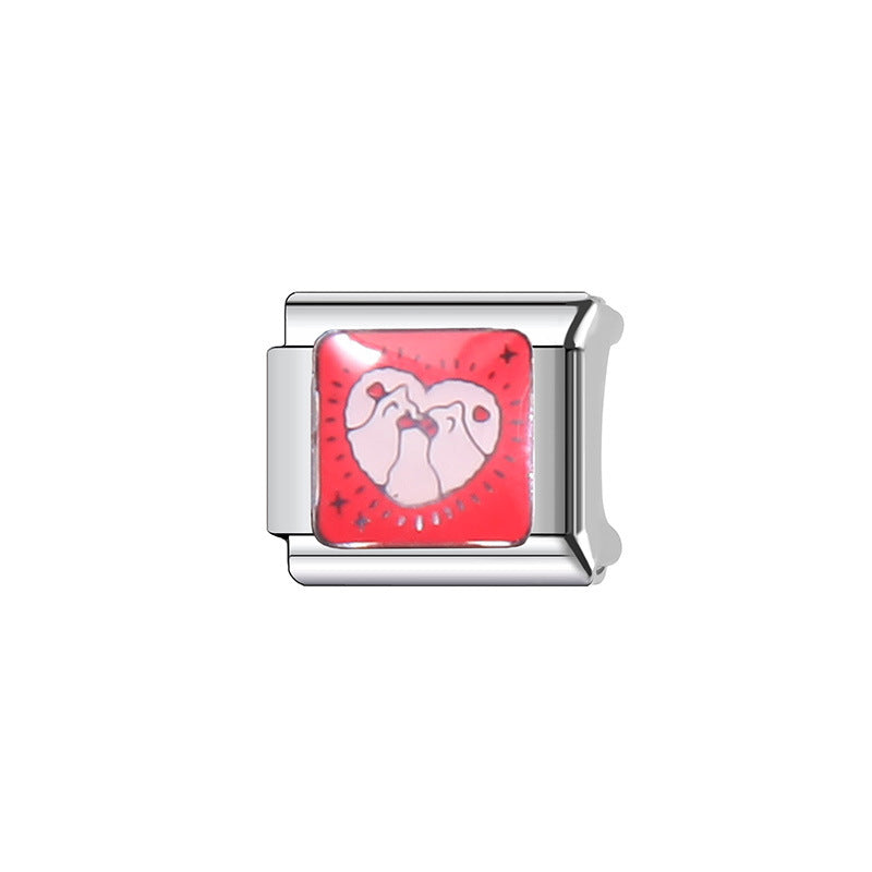 Sweet Cartoon Animal Stainless Steel Plated Charm Bar for Unisex