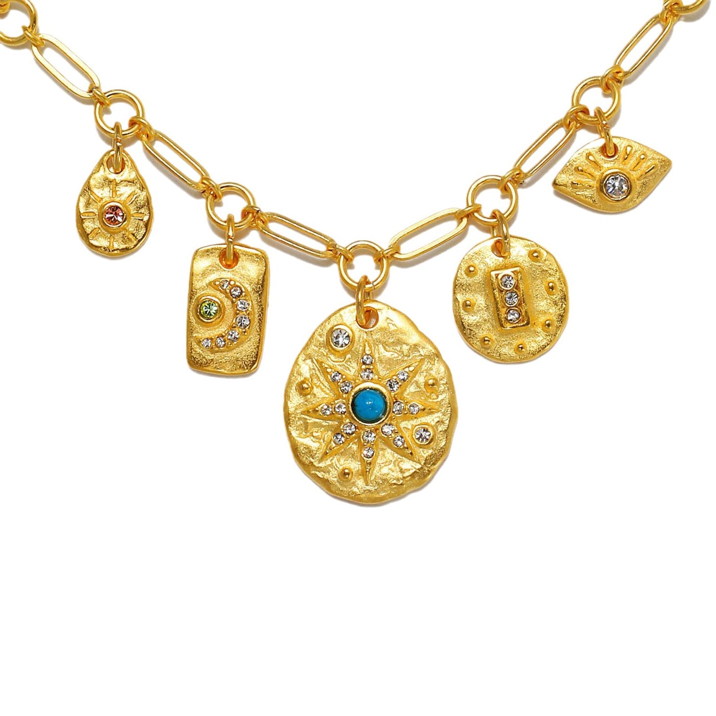 Casual 18K Gold PVD Stainless Steel Teardrop Star Pendant Necklace