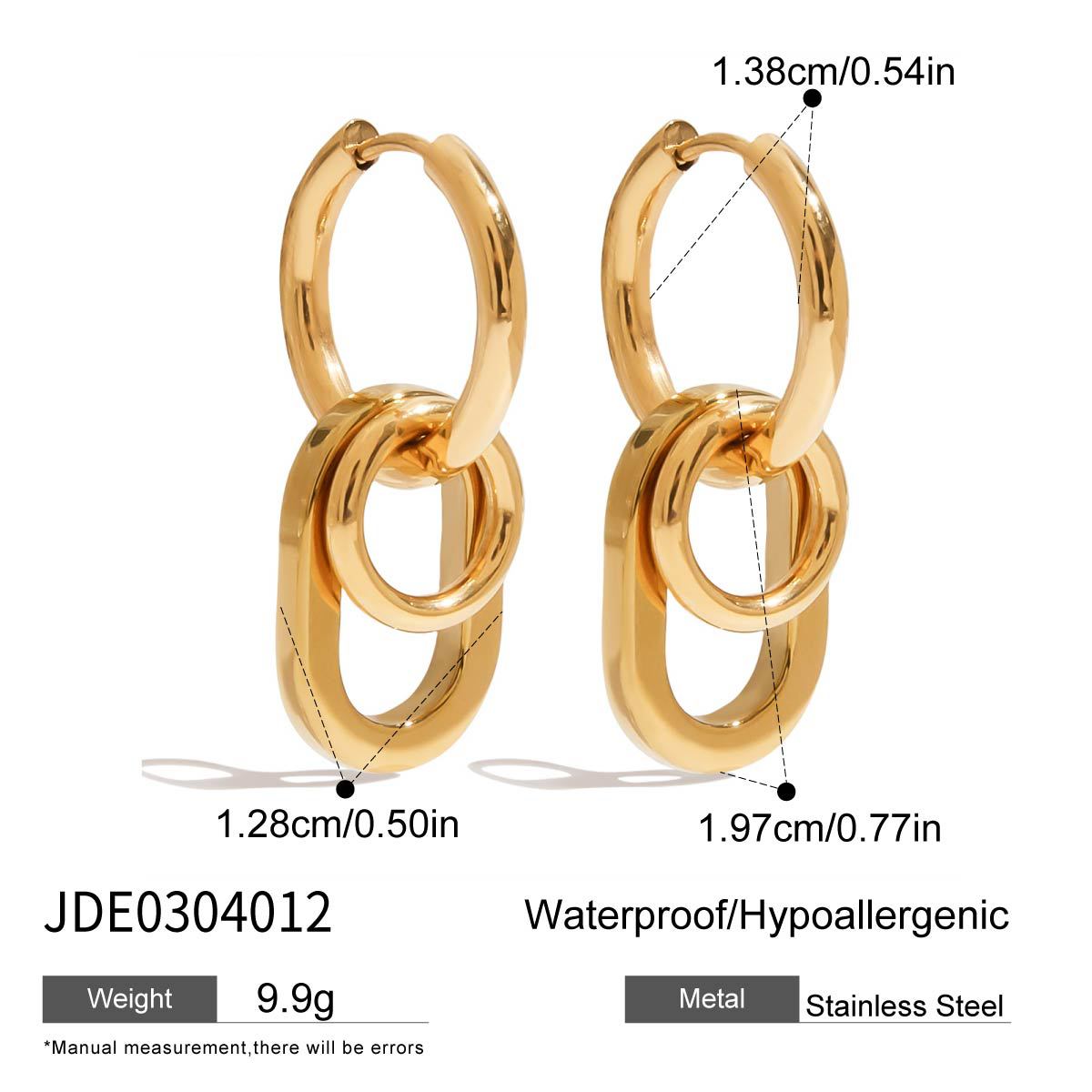 Minimalist Geometric Round Plated Stainless Steel Earrings for Women