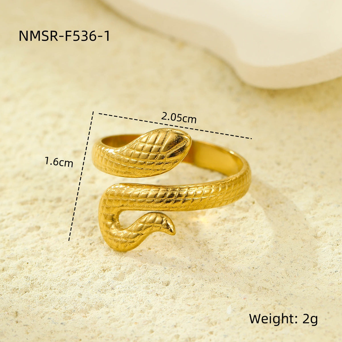 Anello aperto geometrico minimalista in acciaio inossidabile con placcatura in oro 18 carati, design multistrato cavo da donna