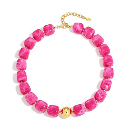 Casual Square Resin Polished Pendant Necklace for Women