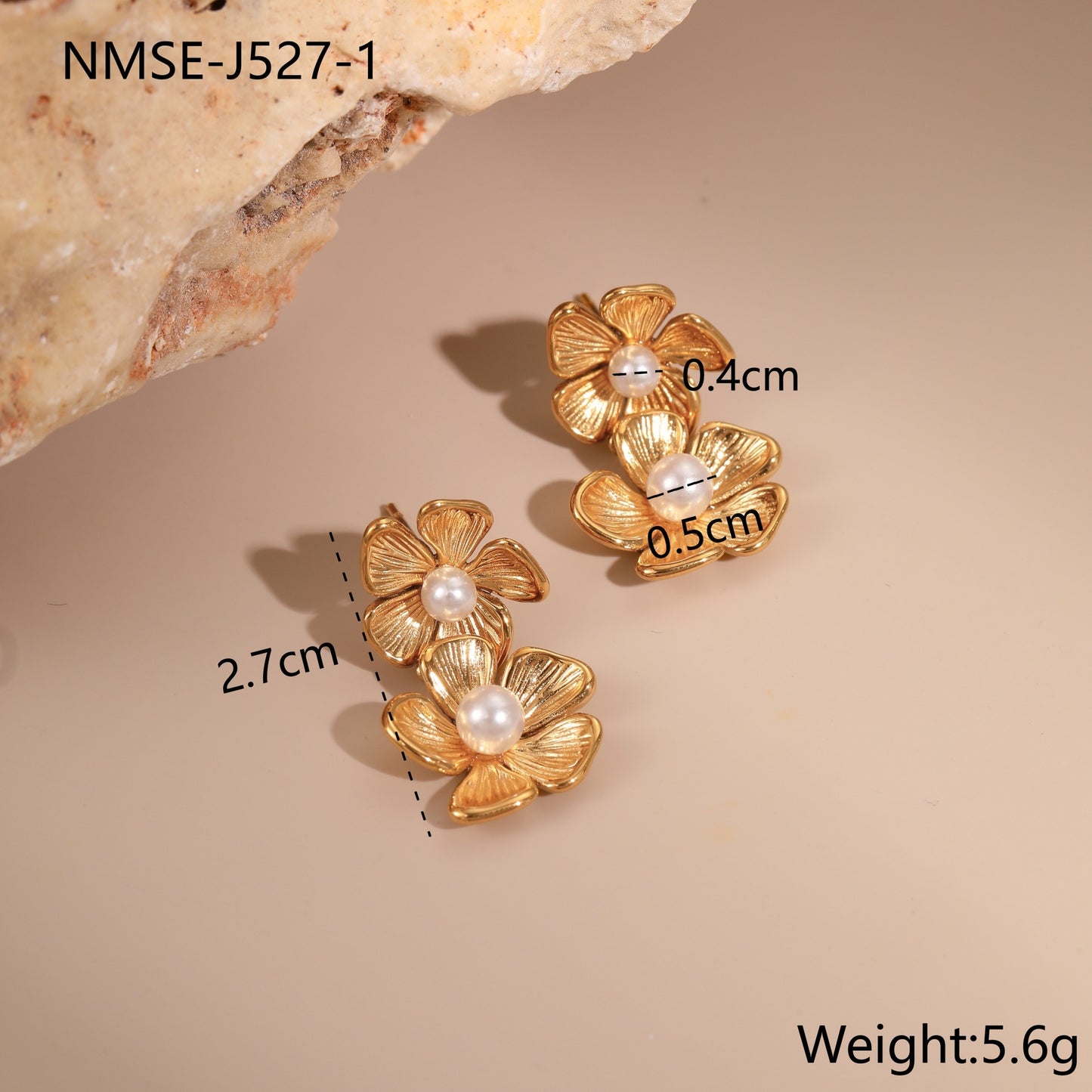 Fashionable Floral and Bow-Shaped Stainless Steel Earrings with Plating Finish for Women