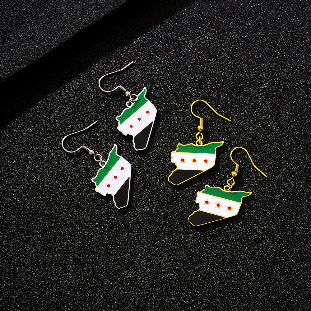 Pendientes colgantes geométricos de esmalte de acero inoxidable vintage para mujer y hombre, joyería de moda unisex