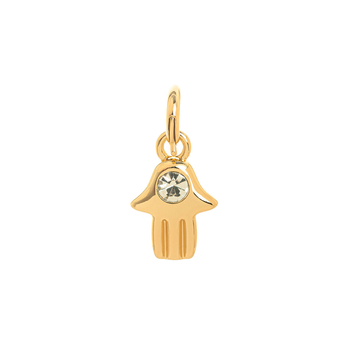 Minimalist Sweet Geometric Moon Brass Gold Plated Rhinestone Pendant Earrings for Women