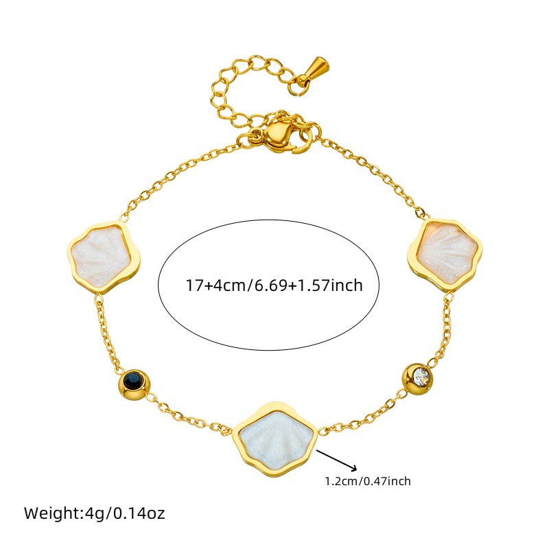 Elegant Business Stainless Steel Plated Marine Life Shell Jewelry Set for Women