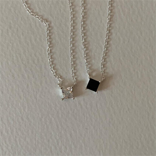 Minimalist Geometric Tulip Pendant Necklace in 925 Sterling Silver with Rhodium Plating on Snake Chain