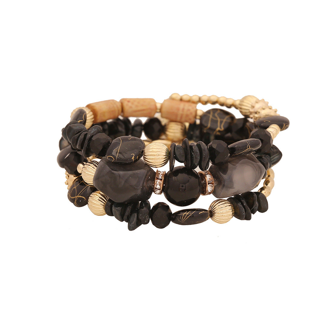 Bracciale bohémien con perline acriliche dal design originale e fattura artigianale