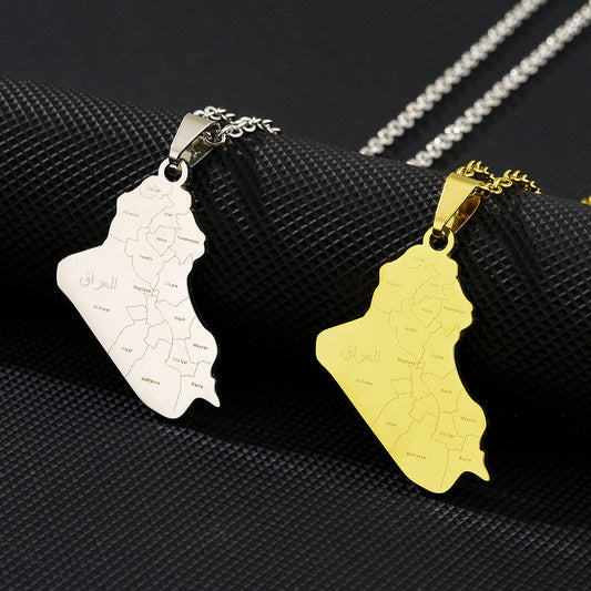 Collar con Colgante Geométrico de Estilo Étnico en Acero Inoxidable con Acabado Chapado para Uso Unisex