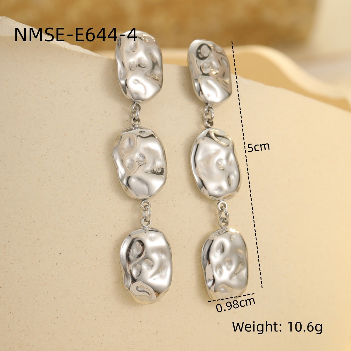 Pendientes de Acero Inoxidable Geométricos con Acabado Galvanizado para Mujer, Pendientes Llamativos de Moda para la Oficina