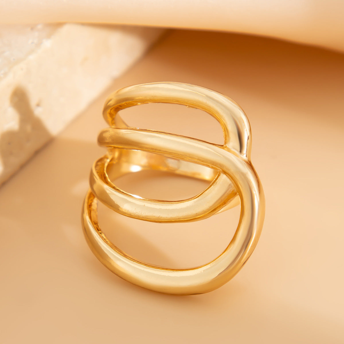 Exaggerated Geometric Plated Zinc Alloy Bracelet Set