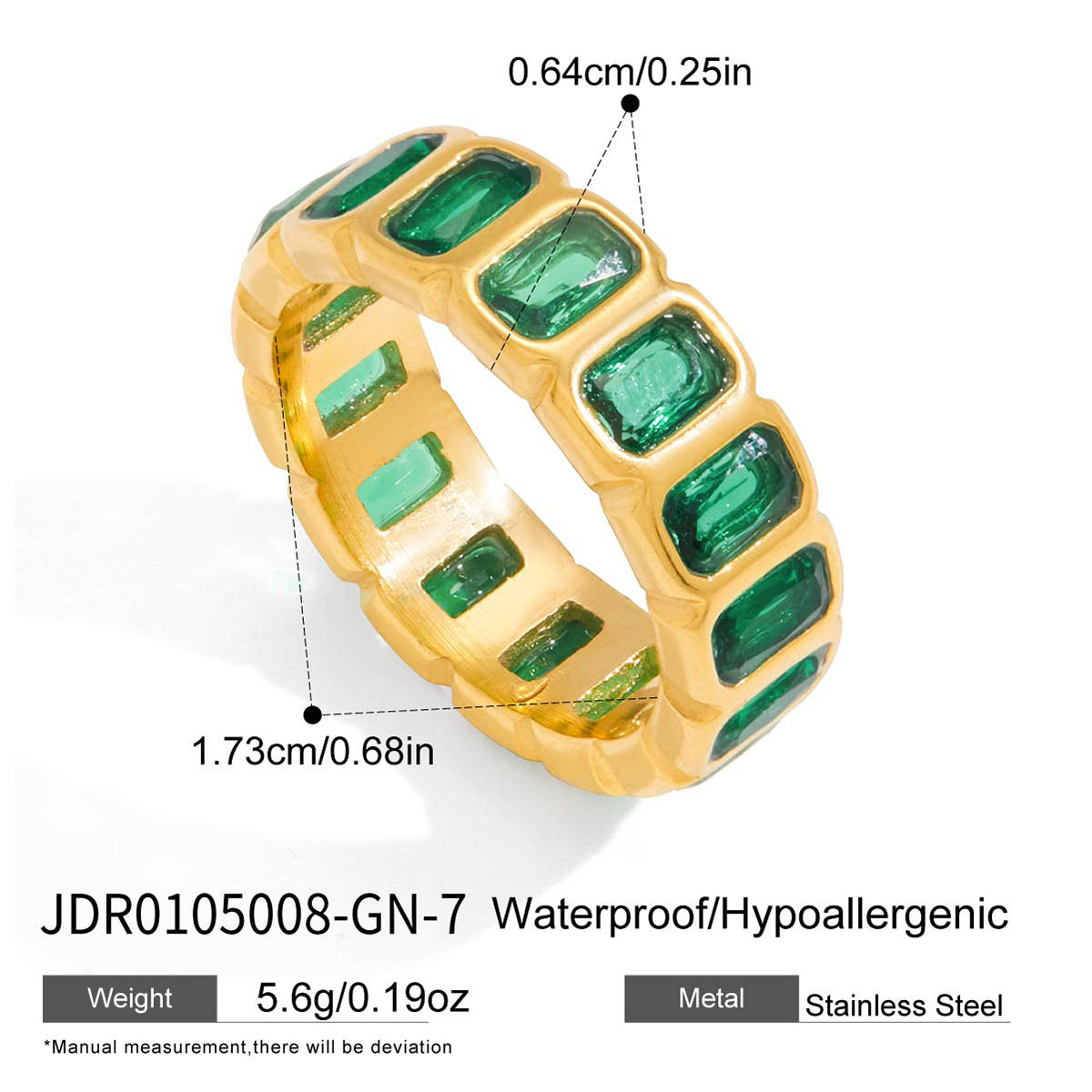 Elegant Geometric Heart Stainless Steel PVD Gold Plated Cubic Zirconia Ring for Women