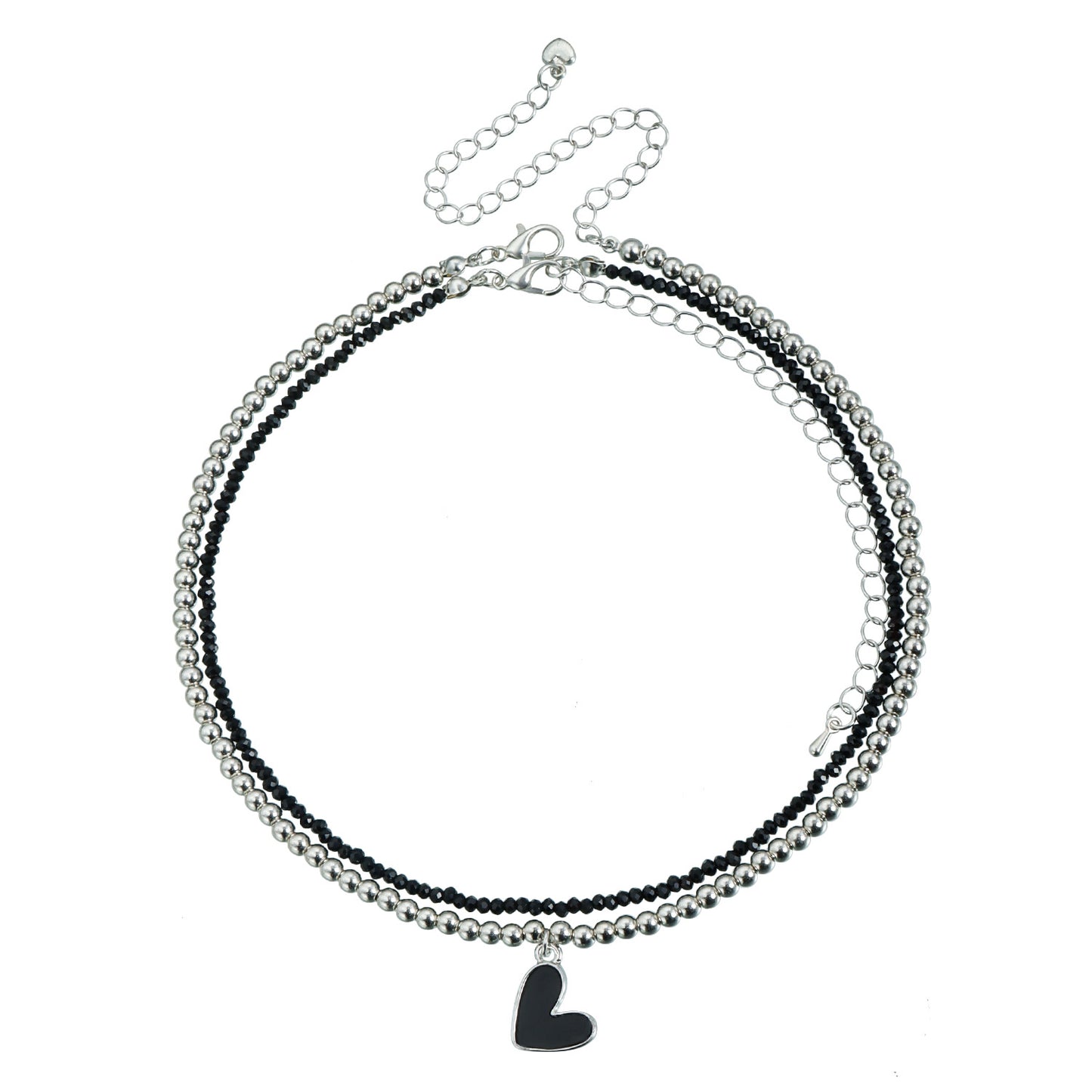 Collar de clavícula minimalista chapado en aleación de zinc con forma de corazón y detalles geométricos para mujer