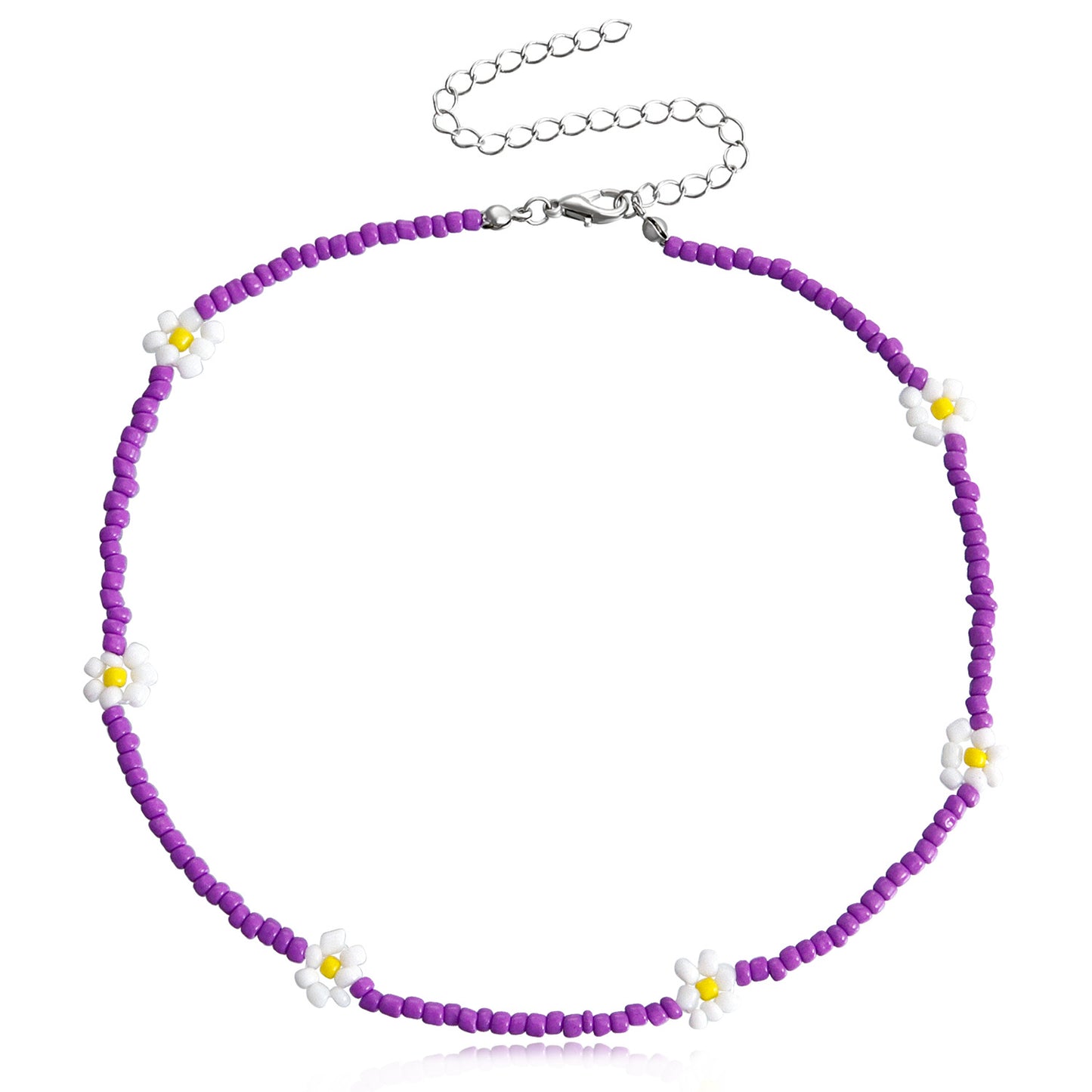Floral Alloy Plated Fishline Chain Necklace for Women - Trendy Ins Style Fashion Accessory