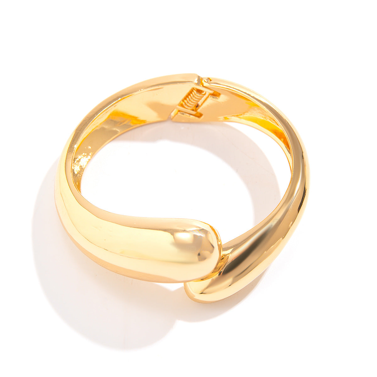 Bracciale rigido da donna in metallo con design geometrico e finitura elettrolitica, stile vintage