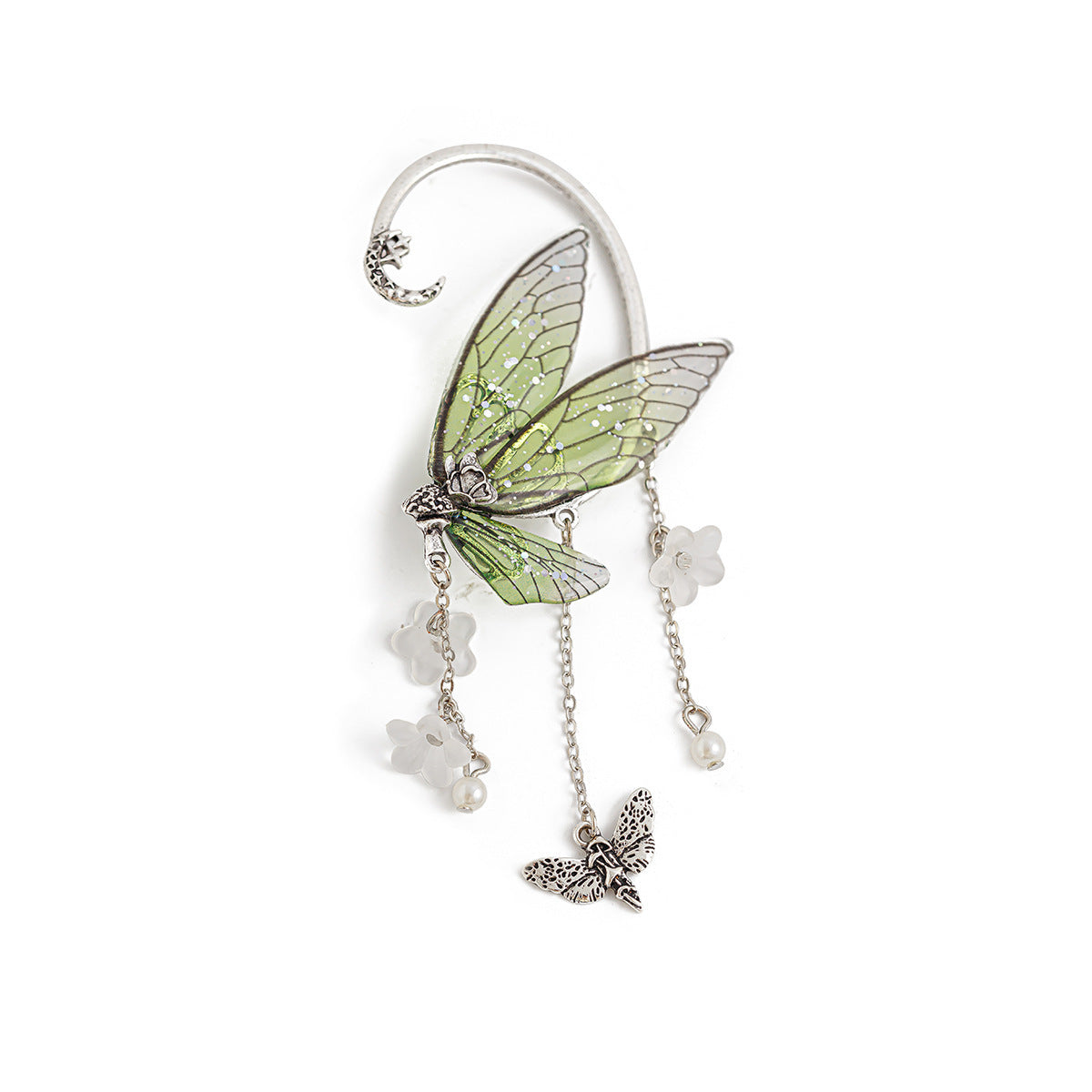 Butterfly Alloy Resin Ear Cuff with Plating Finish