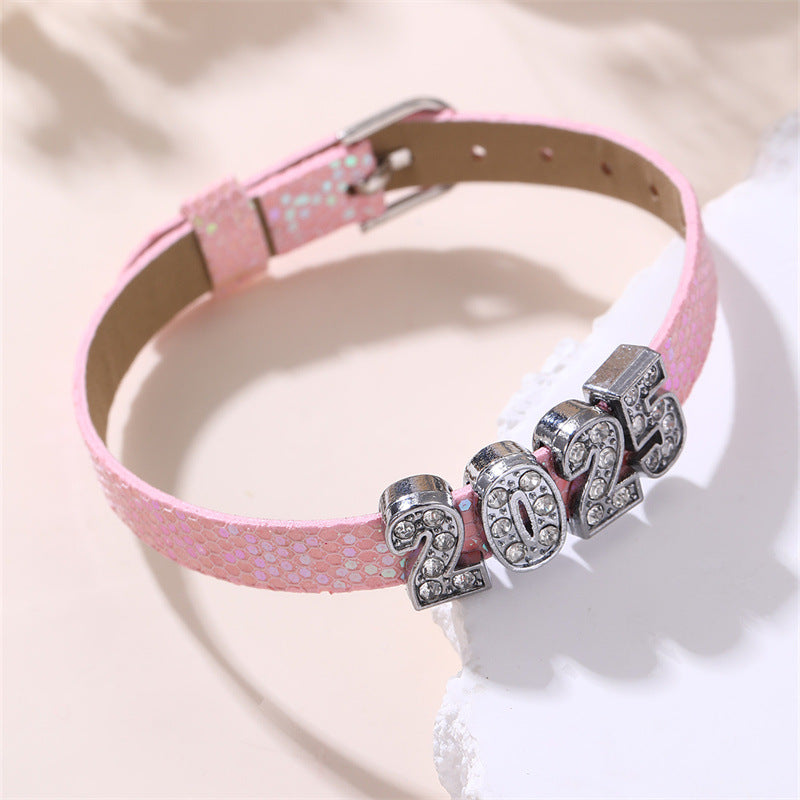 Bracciale in pelle lucido e grazioso per ragazze, stile principessa, con dettagli artigianali