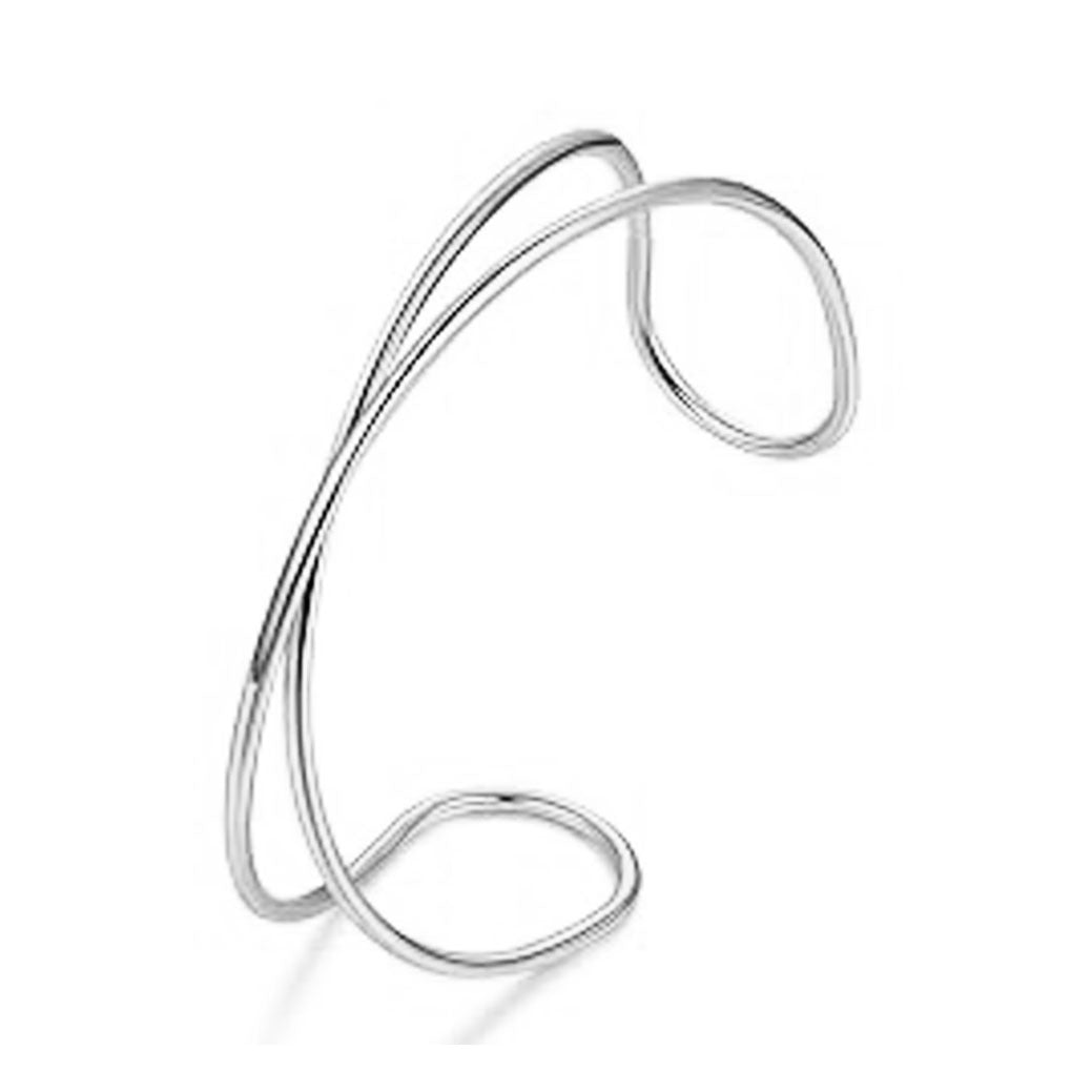 Elegant Geometric Plated Iron Open Adjustable Arm Cuff for Women