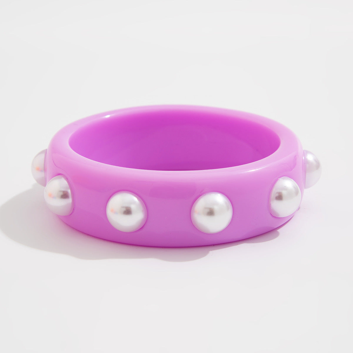 Sweet Irregular Faux Pearl Resin Plated Bracelet Set