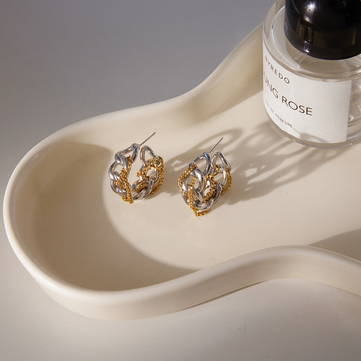 Pendientes colgantes geométricos de acero inoxidable con acabado chapado para mujer, joyería de oreja minimalista y a la moda
