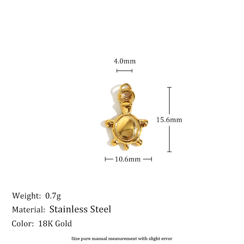 18K Gold Plated Stainless Steel Heart Charm Bar for Women