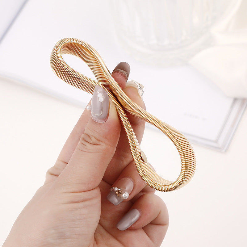 Geometric Alloy Stretchable Cuff Bracelet Unisex Arm Band