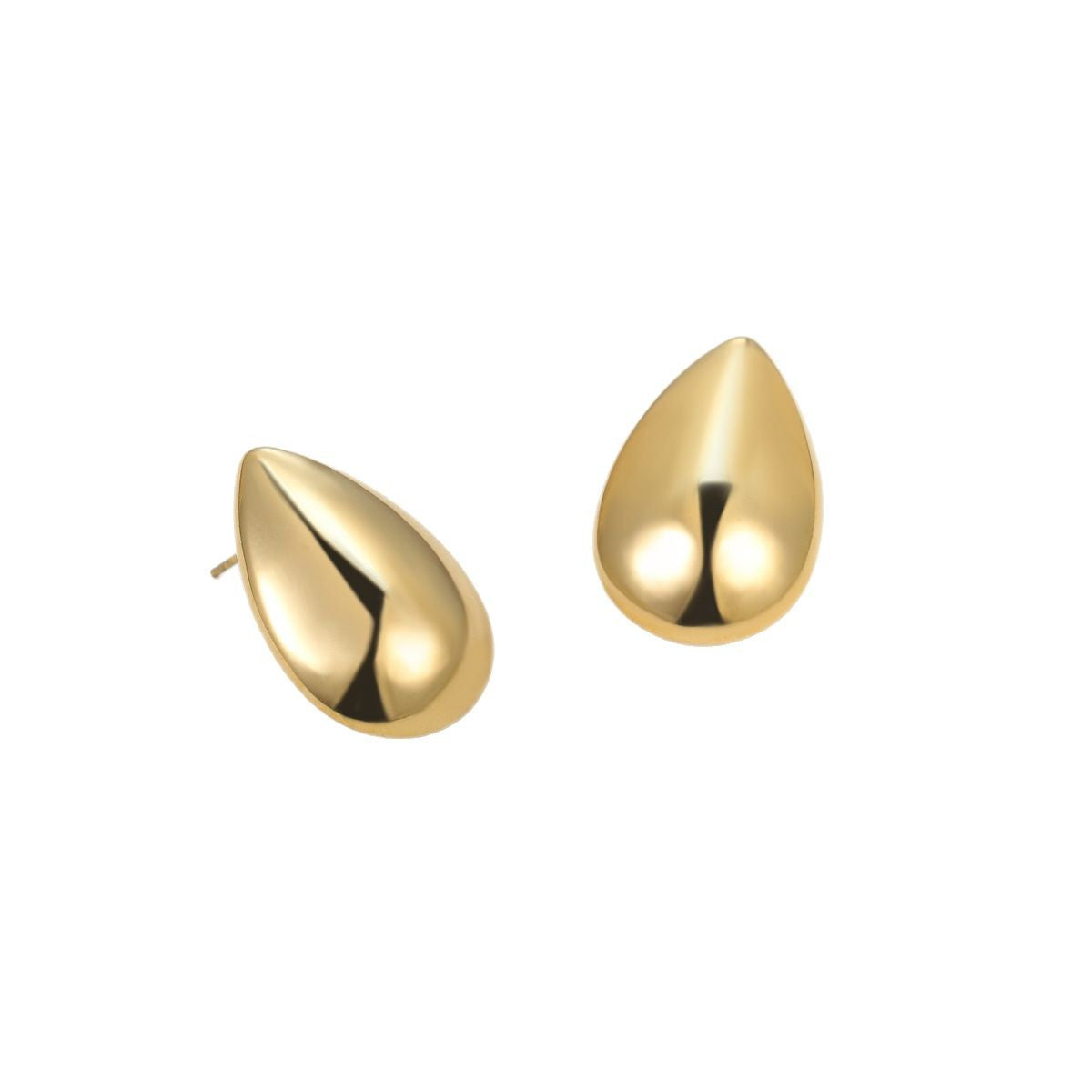 Orecchini a perno geometrici minimalisti in acciaio inossidabile con placcatura in oro 18 carati da donna
