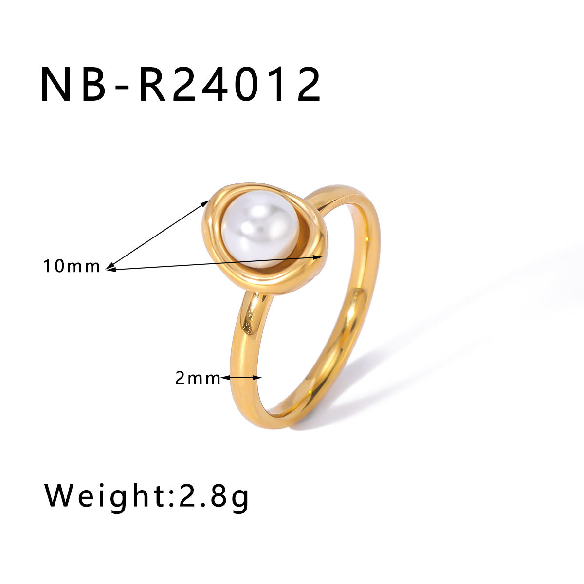 Set di anelli minimalisti a doppio strato in acciaio inossidabile con zirconi micro-incastonati e perle, gioielli unisex placcati oro 18 carati