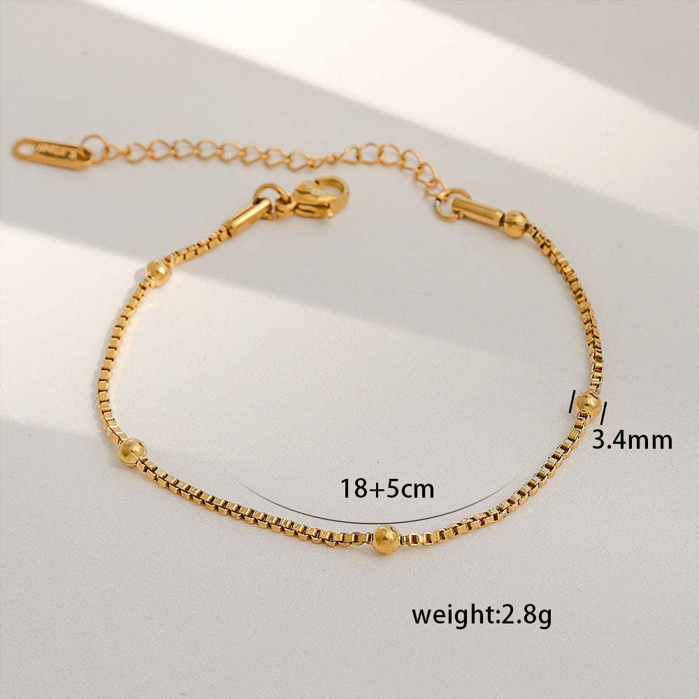 Bracciale da donna minimalista a rombi in acciaio al titanio con placcatura in oro 18 carati, accessorio di moda versatile