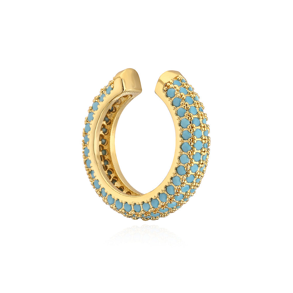 Minimalist U-Shaped Ear Clips for Women Made of Brass with Micro-Pavé Zirconia