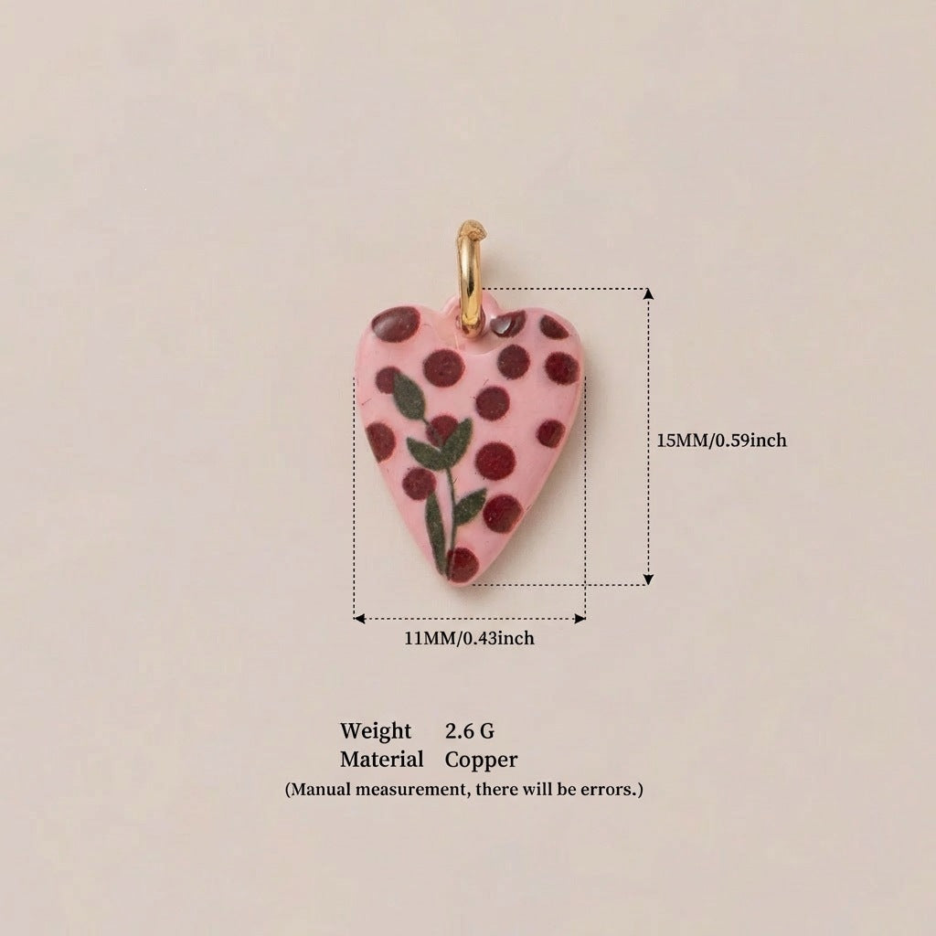 Casual Plated Brass Heart Charm Bar