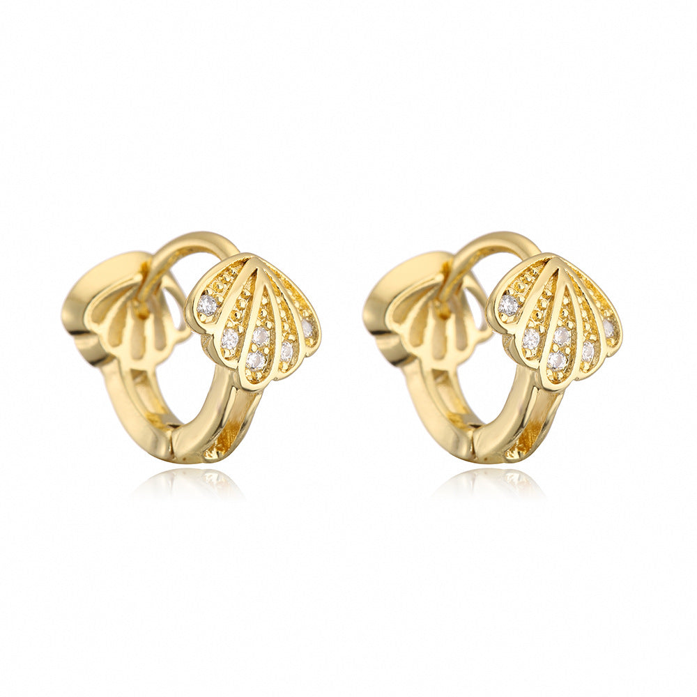 Minimalist Geometric Copper Earrings with 18K Gold Plating for Women